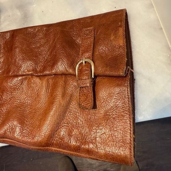 STEVEN by Steve Madden Leather Intyce Low Wedge Riding Boots Tan Size 7M - Picture 7 of 9